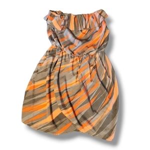 GAP Ruffle Strapless Tulip Space Dye Dress Medium
